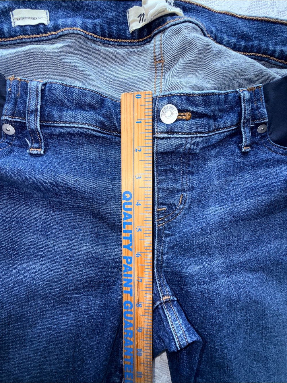 Madewell Maternity Kick Out Bootcut Jeans Blue Denim Size 33 CKP473227266 - Picture 12 of 12
